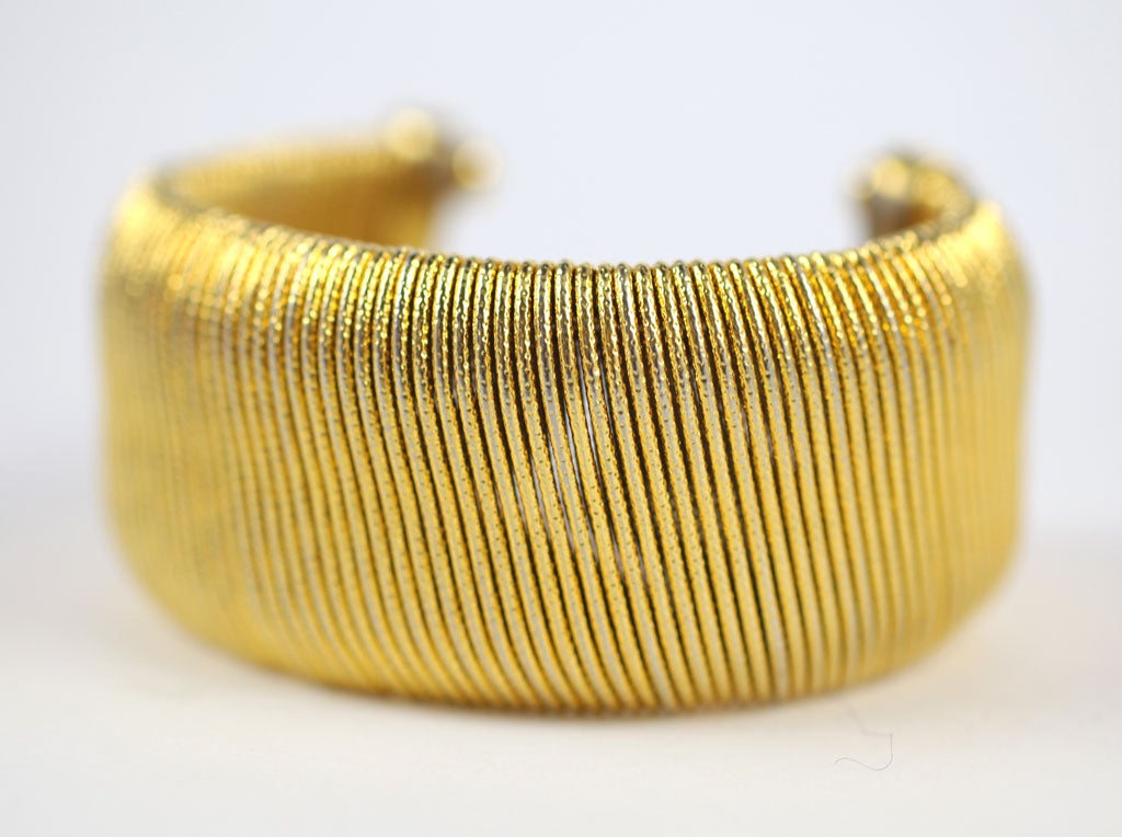 Goldtone Cuff Bracelet In Good Condition In Stamford, CT