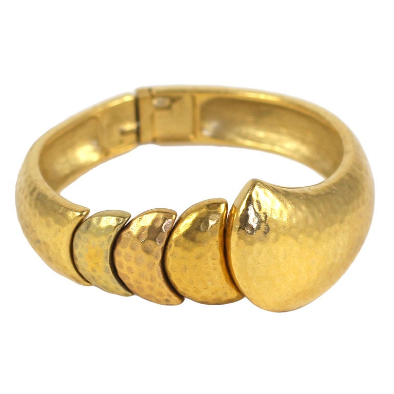 Goldtone Clamp Bracelet For Sale at 1stDibs