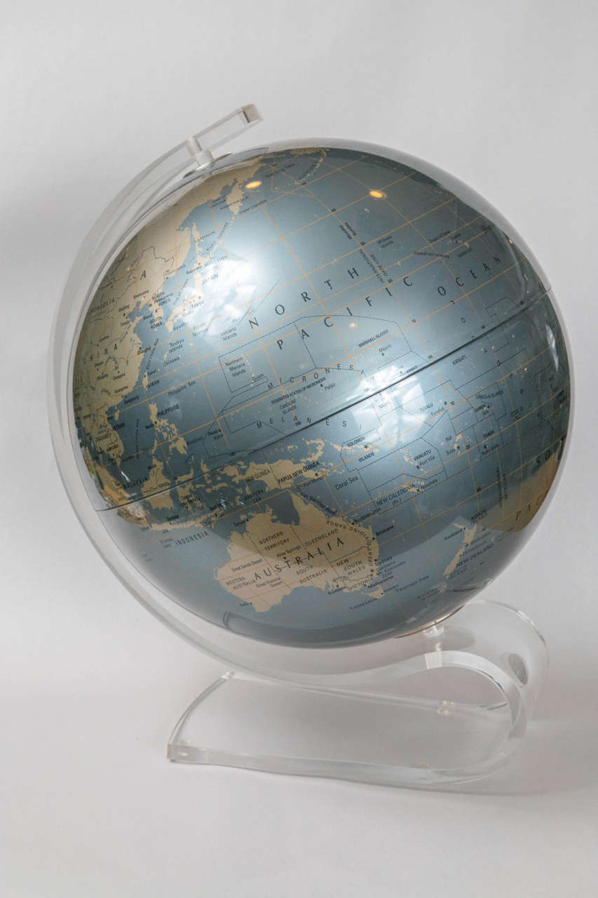 Lucite Mid Century Globe At 1stdibs Lucite Mid Century Globe On Stand Large Luminescent And Beautiful