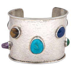Sterling Cuff with Cabochon Stones
