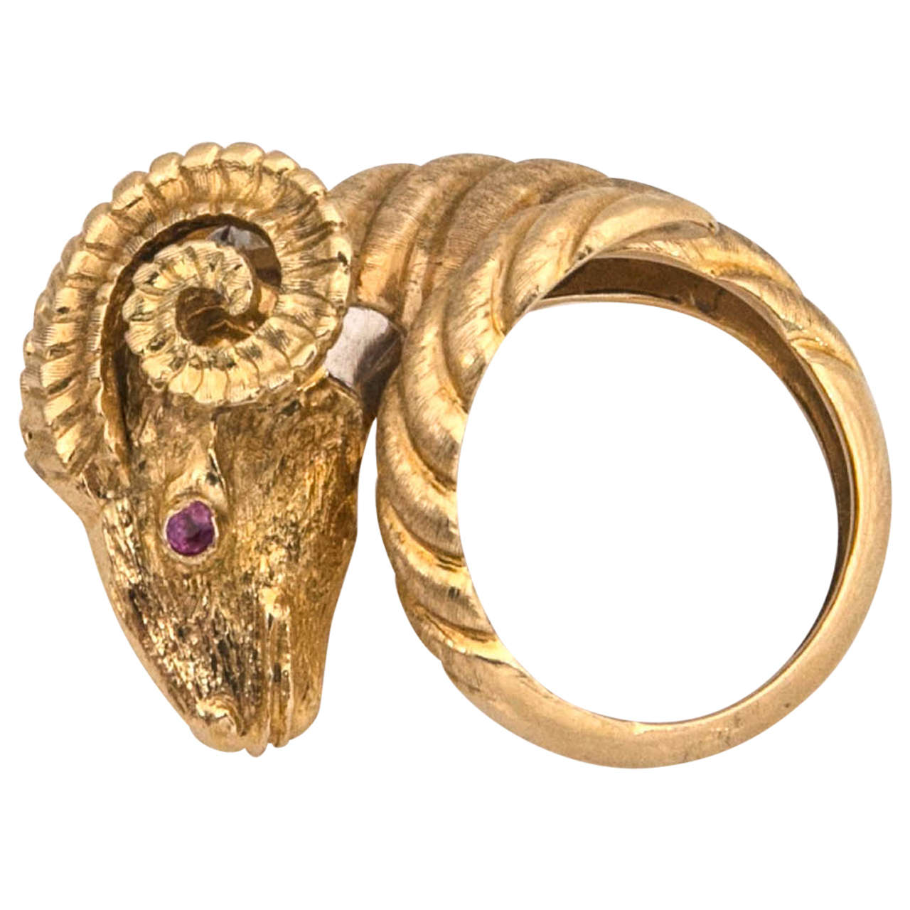 Ram's Head Gold Ring