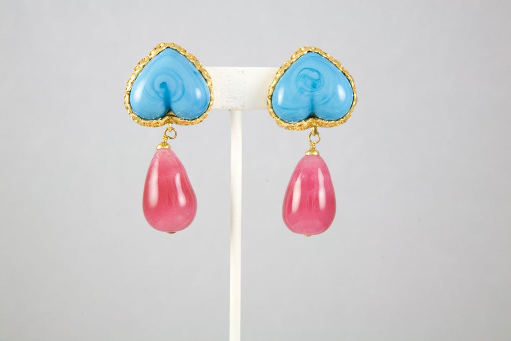 Chanel Gripoix Poured Glass Ear Clips 4