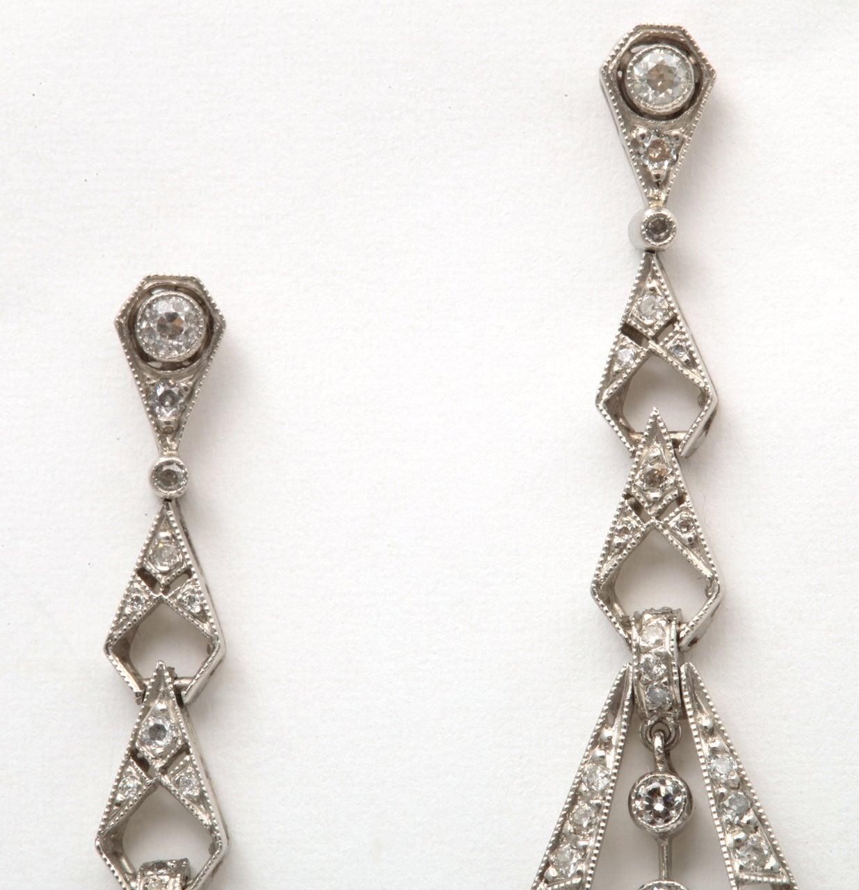 Women's Art Deco Onyx And Diamond Drop Earrings