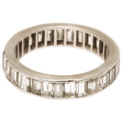 1940s Baguette Diamond Platinum Eternity Band