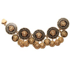 VERSACE Gold And Black Enamel Gypsy Style Bracelet