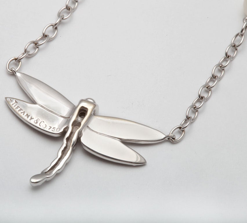 TIFFANY AND COMPANY Dragonfly Pendant With Pearl Chain 2