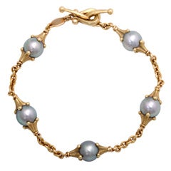 PAUL MORELLI 18K & Grey Pearl Bracelet from Neiman Marcus