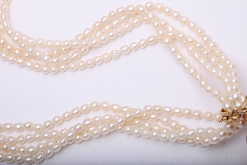 Diamond Seahorse & Coral Bead Pendant on Pearl Tassel Necklace 1