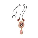 24k Gold Tony Duquette Rhodocrosite, Shell, and Garnet Necklace