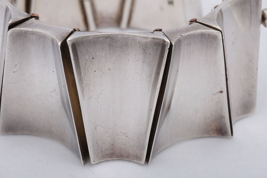 Mexican Sterling Silver Bracelet For Sale 3