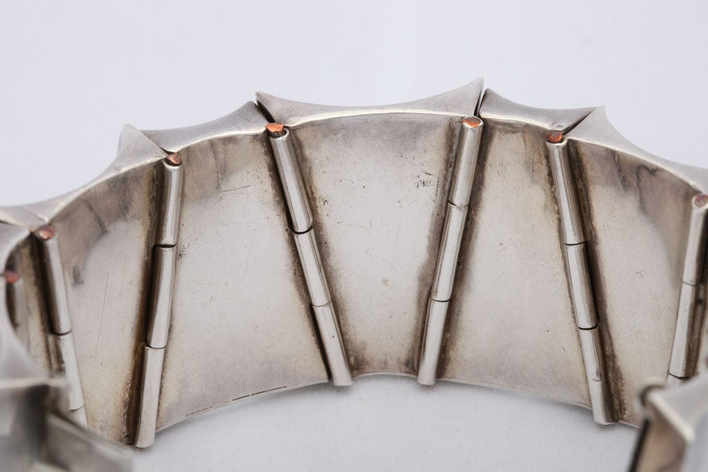 Mexican Sterling Silver Bracelet For Sale 5