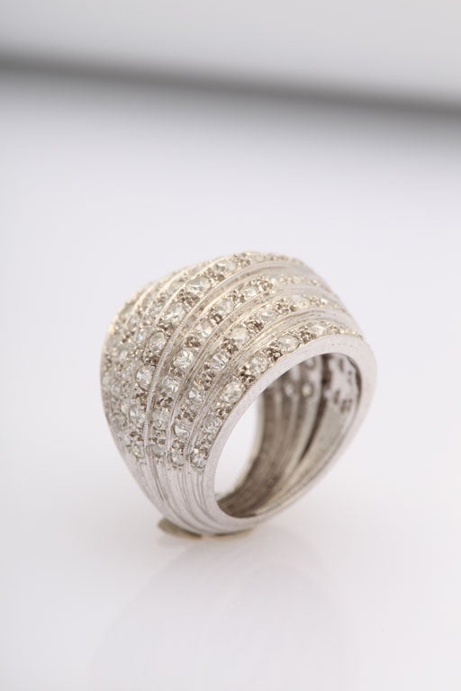 Deco Seven-Stepped Diamond Ring