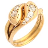 Antique Victorian Diamond and Gold Serpent Ring