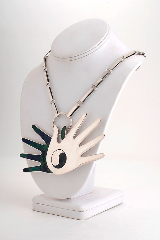 William Spratling Yin Yang Hands Necklace 1