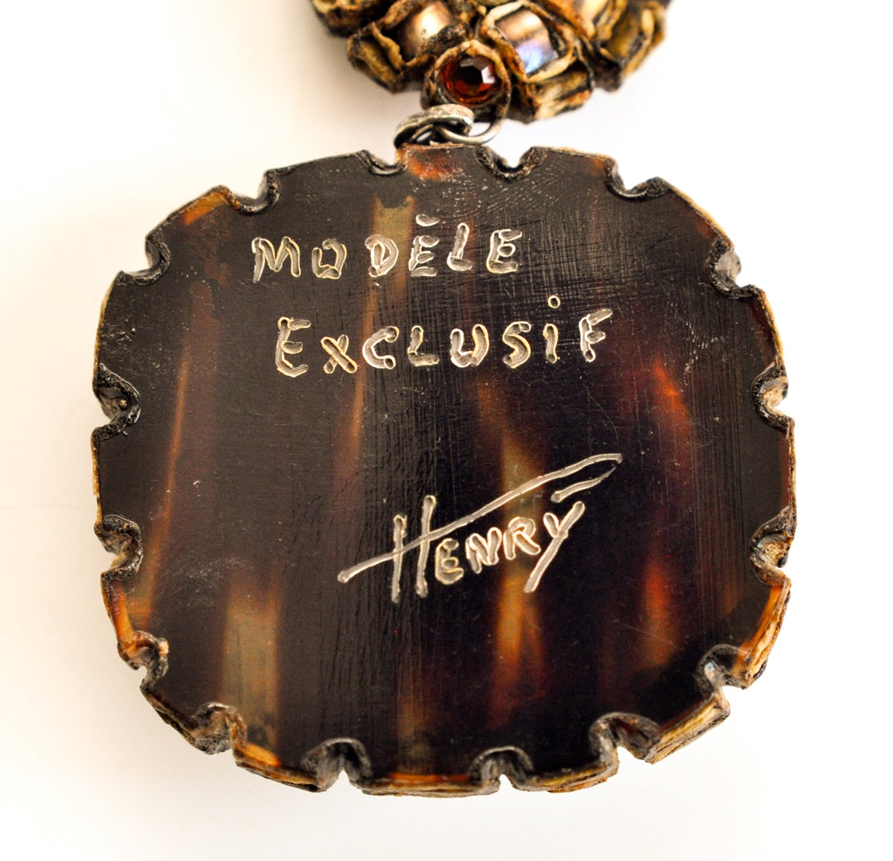 French Resin Necklace with Pendant by Henry 5