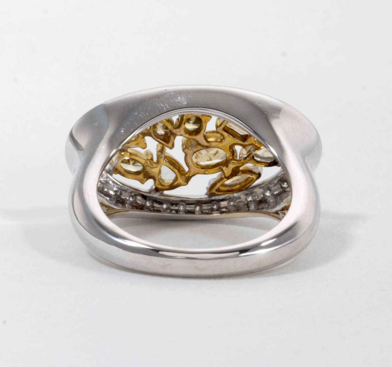 Women's Multishape Multicolored Diamond Gold Ring For Sale