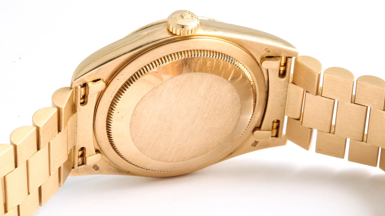 Rolex Yellow Gold Day Date President Wristwatch For Sale 1