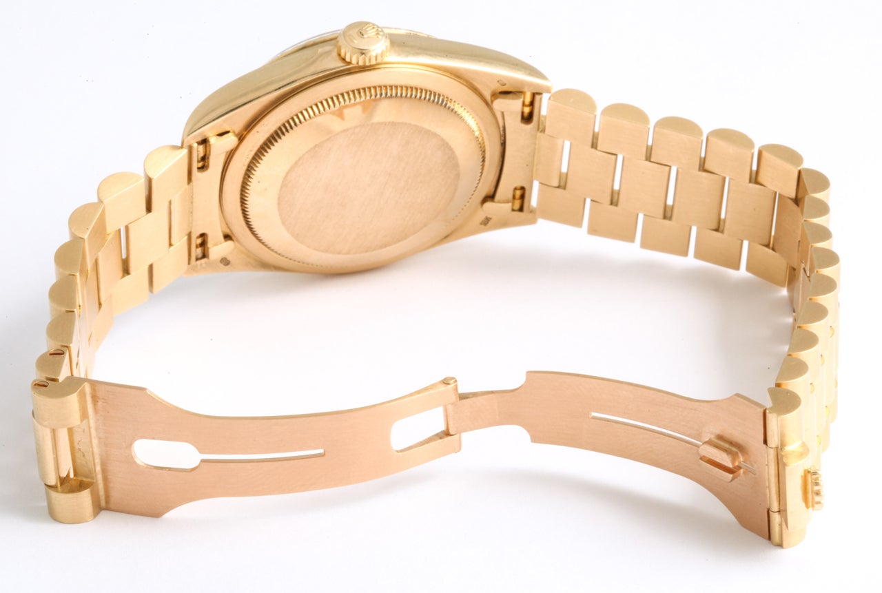 Rolex Yellow Gold Day Date President Wristwatch For Sale 2