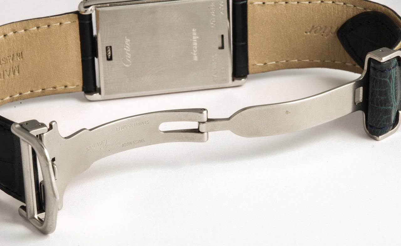Cartier Stainless Steel Tank Basculante Wristwatch 2