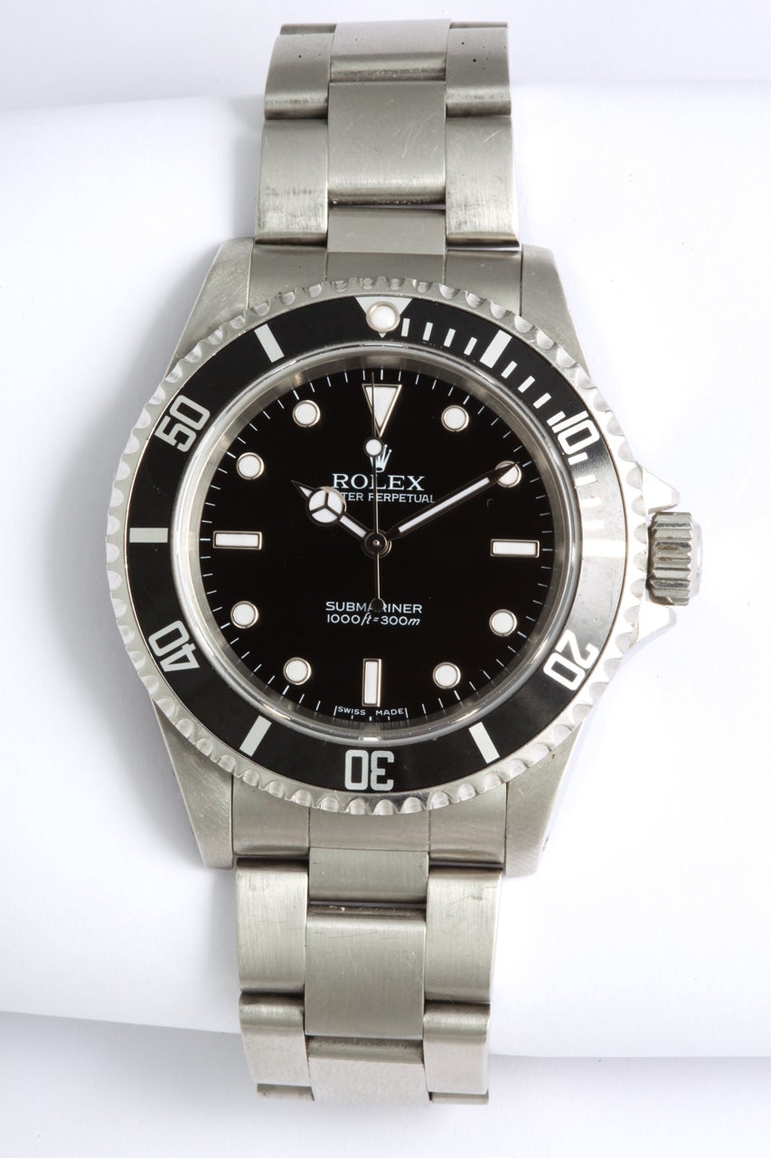 Rolex Stainless Steel No-Date Submariner Wristwatch