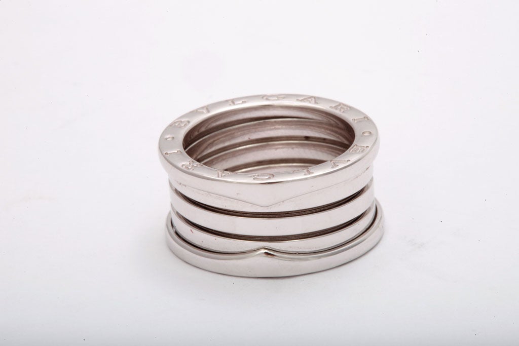 Bulgari B ZERO White Gold Ring In Excellent Condition For Sale In New York, NY