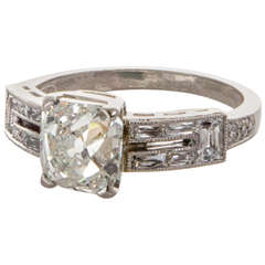 Old Mine Brilliant Cut Diamond Platinum Ring