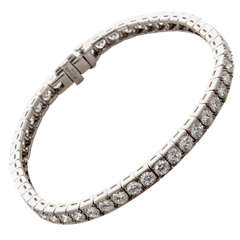 Diamond Line Platinum Bracelet