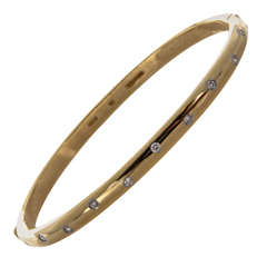 Tiffany Etoile Diamond Yellow Gold Bangle Bracelet