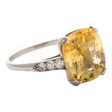 Superb Yellow Sapphire - Diamond 
Platinum Ring