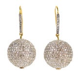 Rose-Cut  Diamond Ball Drop Earrings