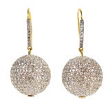 Rose-Cut Diamond Ball Drop Earrings Rose-Cut Diamond Ball Drop Earrings