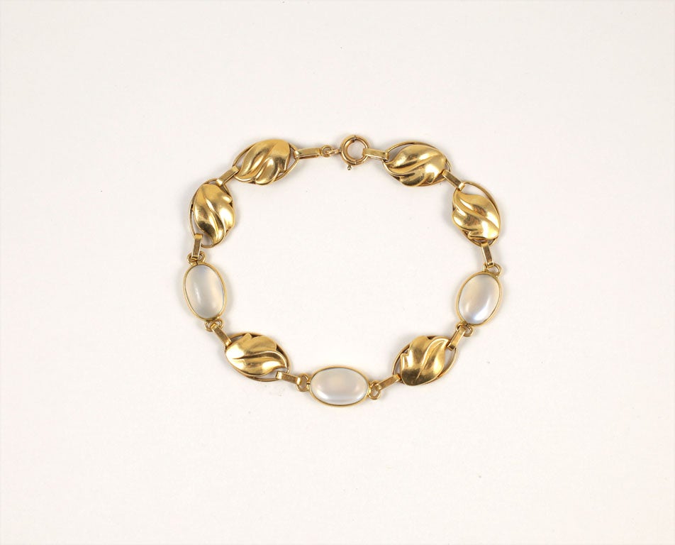 Retro 14K and Blue Moonstone Bracelet