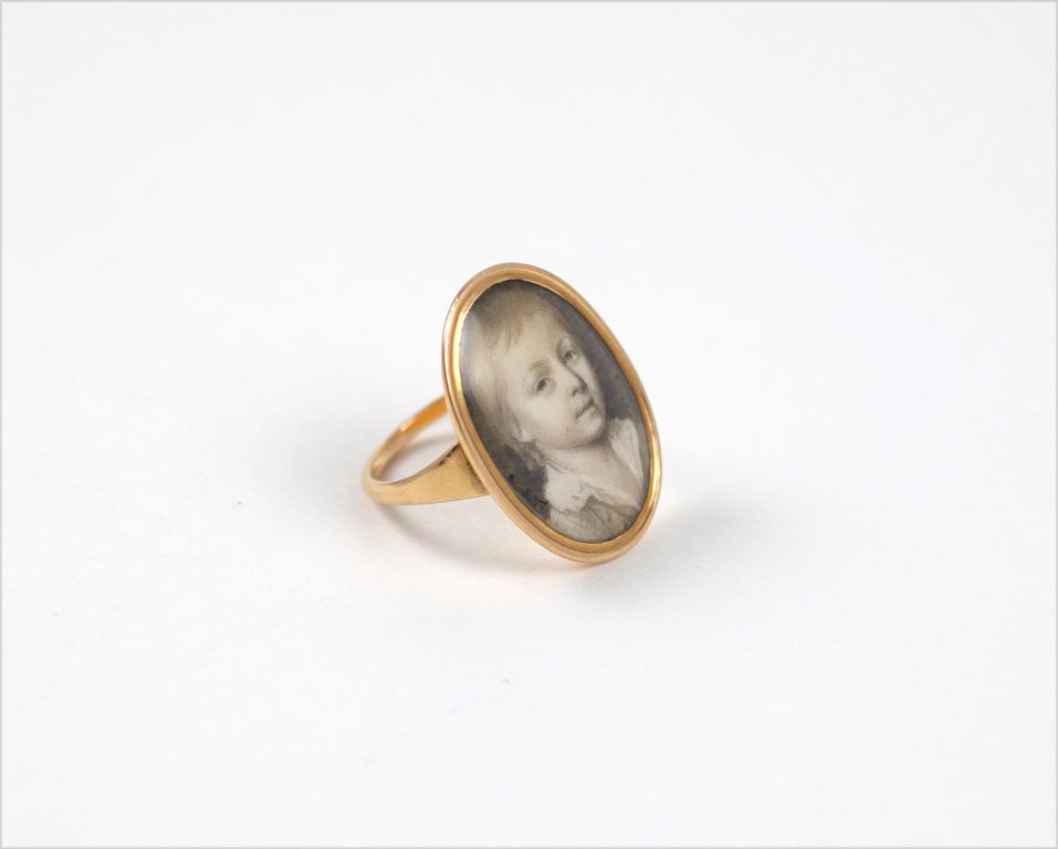 Miniature Georgian Portrait Ring of a Young Boy 2