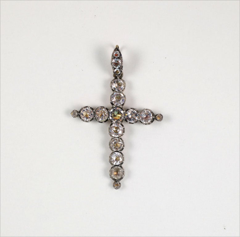 Georgian Paste Cross Set in Sterling. c.1780 at 1stDibs
