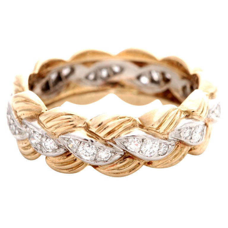 Van Cleef & Arpel  Diamond,  Platinum & Gold Eternity Band