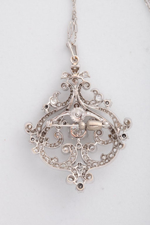 Black, Starr, and Frost Belle Epoque Diamond Pendant Brooch For Sale at ...