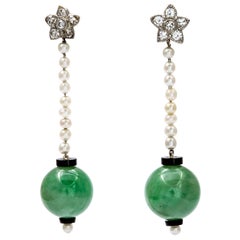  Antique Art Deco Jade Earrings