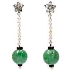 Voluptuous Art Deco Jade Earrings 1