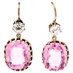 Victorian Pink and White Paste Earrings