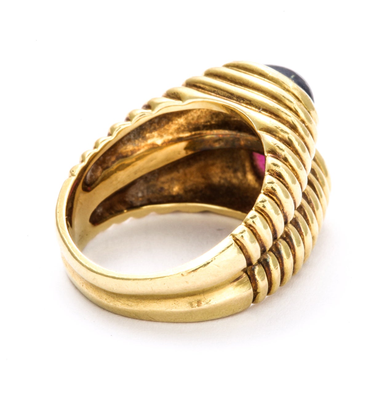 Ruby Sapphire gold Double Band Ring 1