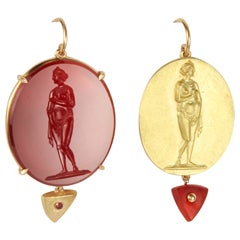 Antique Intaglio and its Impression Earrings