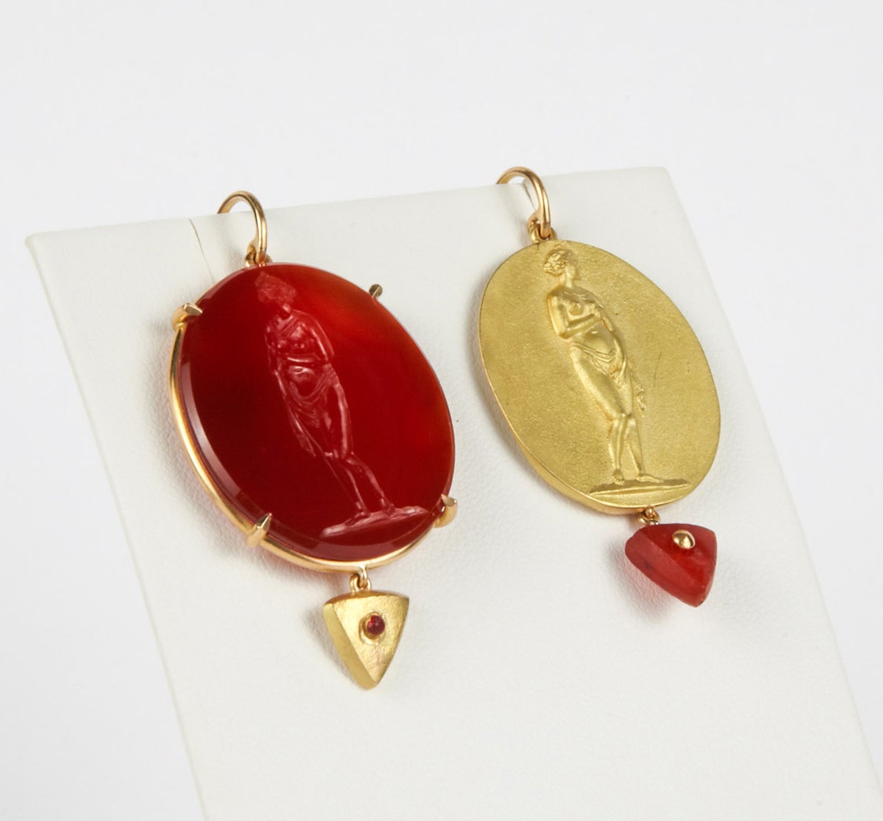 Contemporary Antique Intaglio and its Impression Earrings