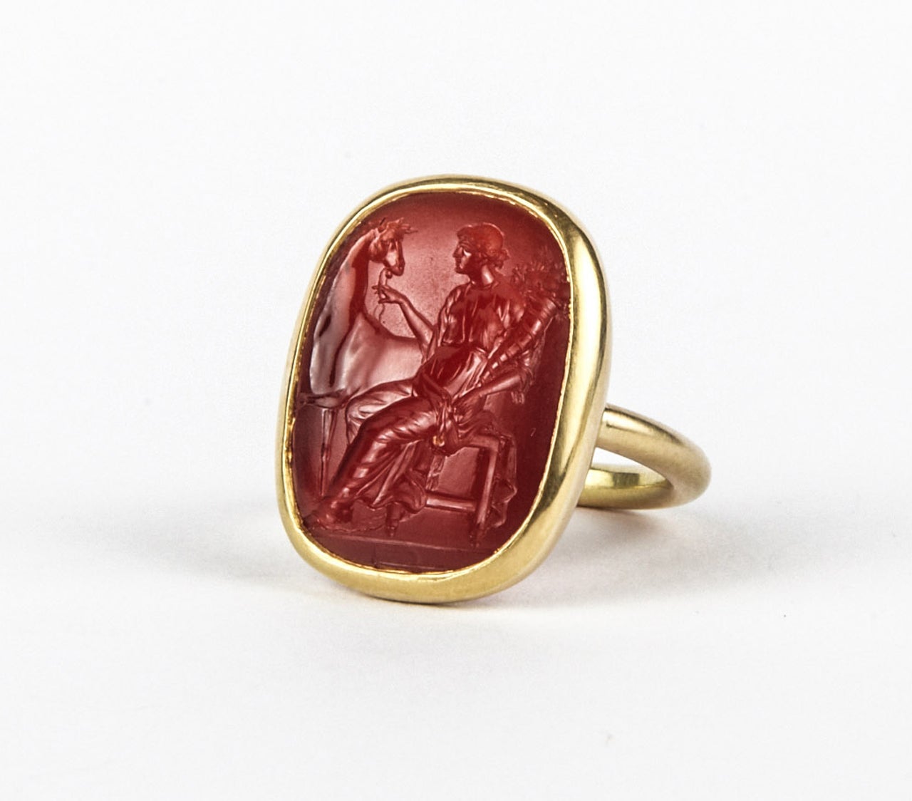 Antique Carnelian Intaglio and its Impression Rings at 1stDibs