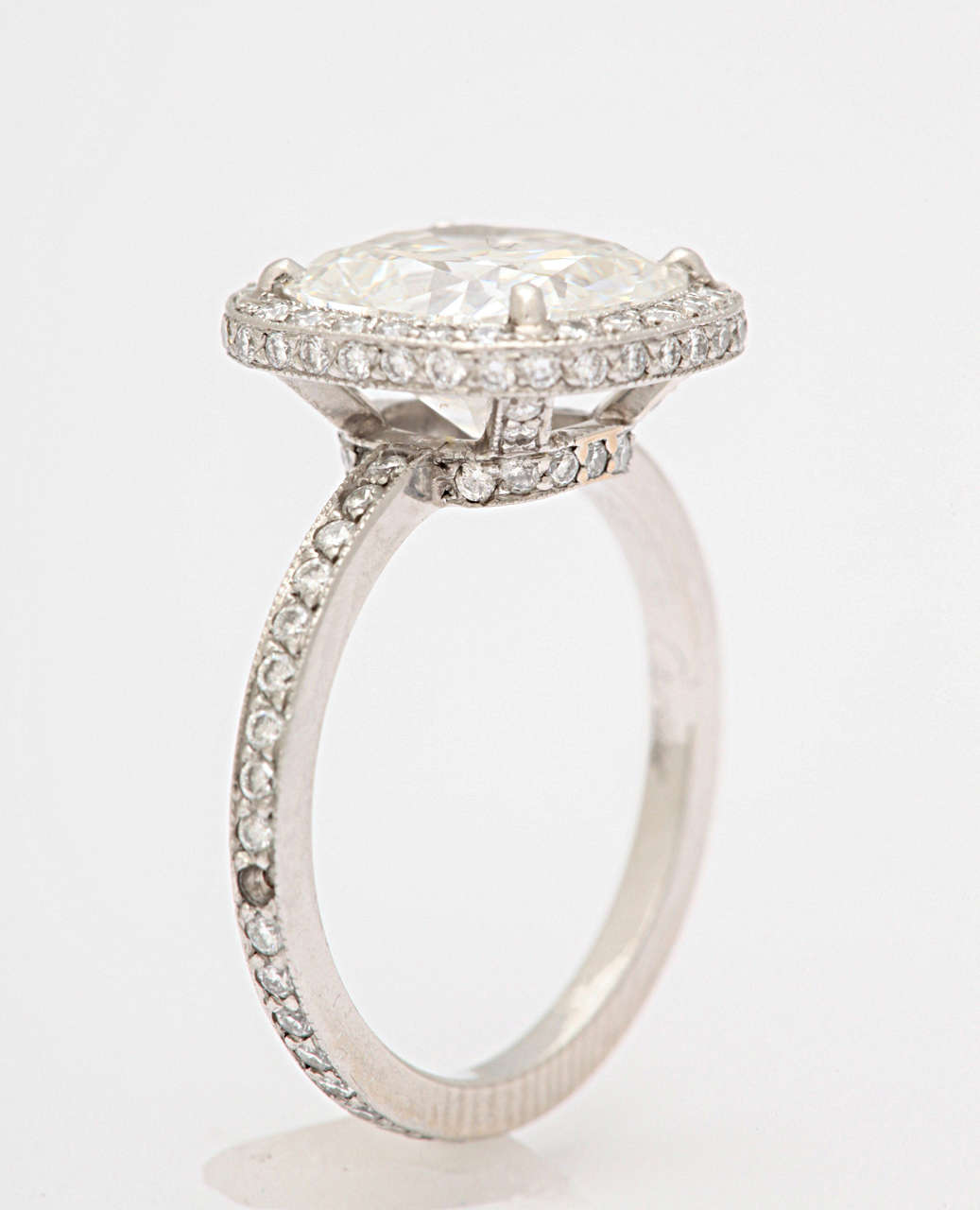 Cartier Cushion Shaped Diamond Engagement Ring In New Condition In New York, NY