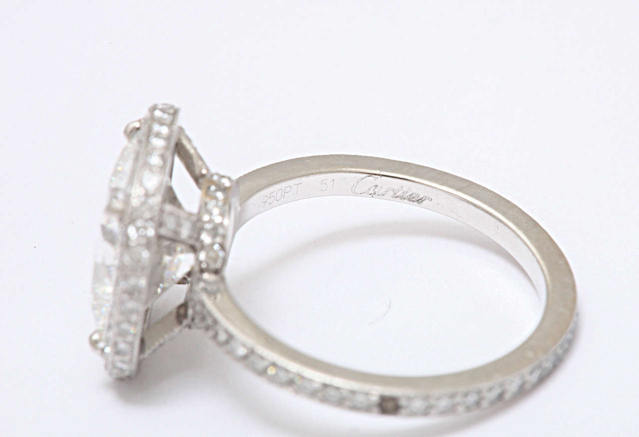 Women's Cartier Cushion Shaped Diamond Engagement Ring