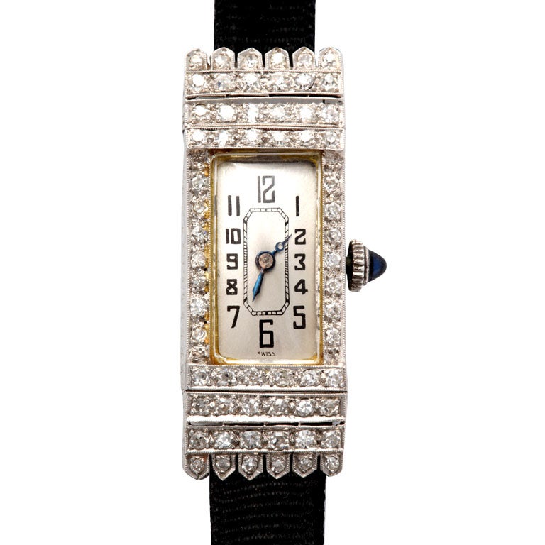 Ladies Art Deco Platinum Dress Watch