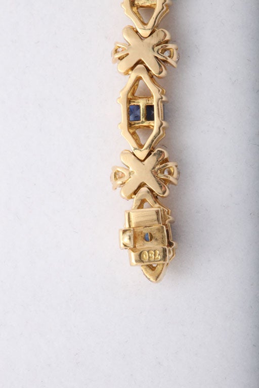 18kt Yellow Gold Diamond & Sapphire Hammerman Bros. Bracelet 5