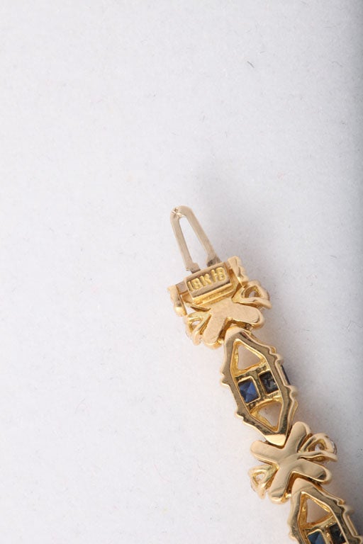 18kt Yellow Gold Diamond & Sapphire Hammerman Bros. Bracelet 6