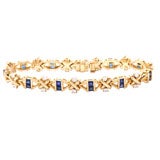 18kt Yellow Gold Diamond & Sapphire Hammerman Bros. Bracelet