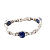 Platinum  Diamond & Star Sapphire Line Bracelet